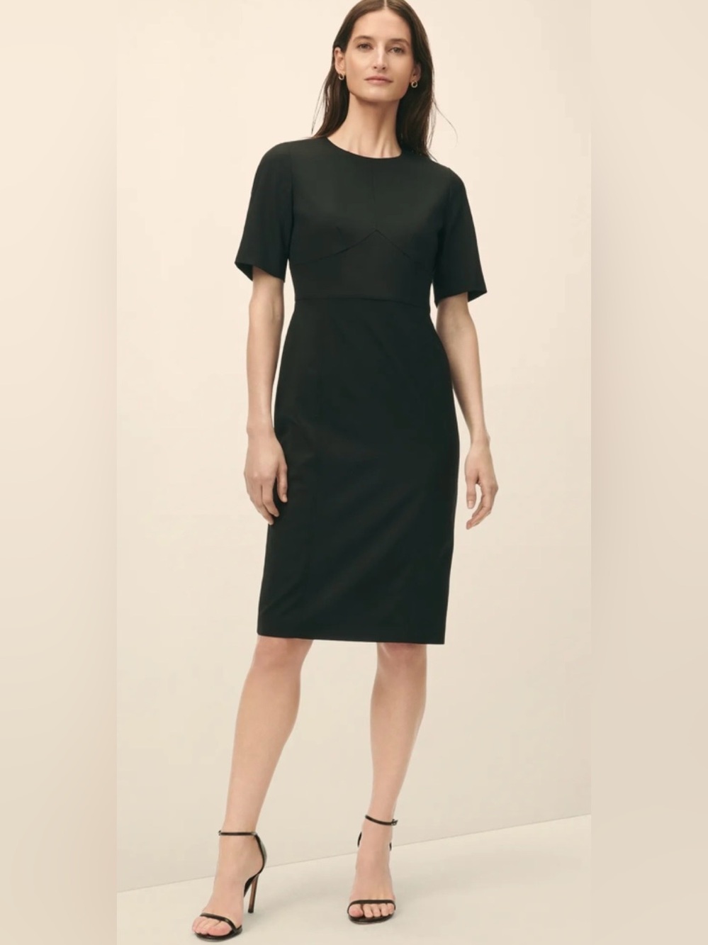 Brooks Brothers Sz 2 Black Essentials Wool Sheath Dress NWT Tollegno Italy Chic